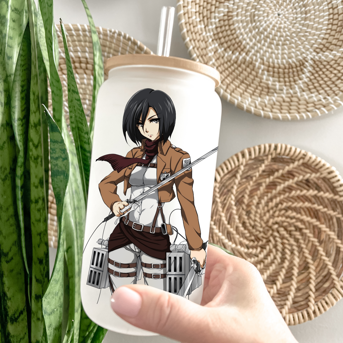 Frosted Glass Anime Coffee Tumblers