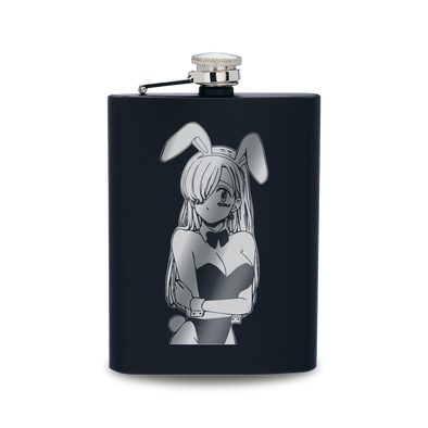Bunny Girl Engraved Hip Flask