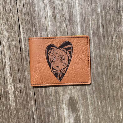 Surprised heart Girl Leather Wallet