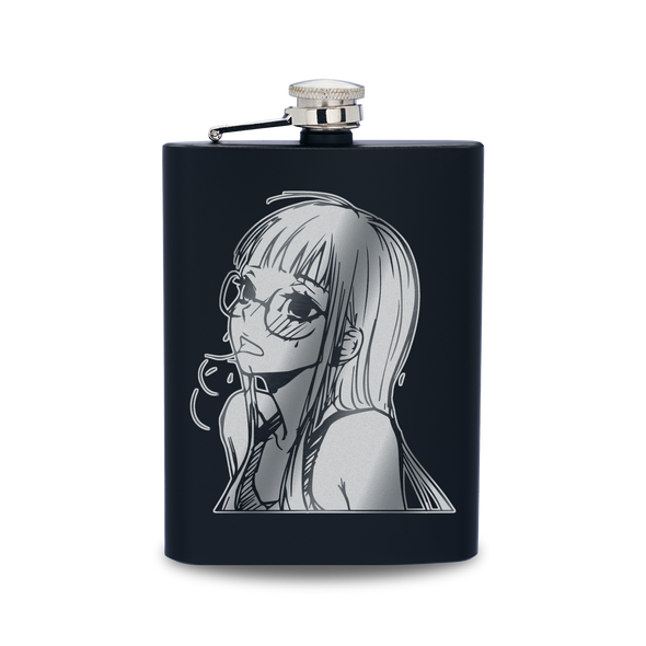 Glasses Are A Target Engraved Hip Flask