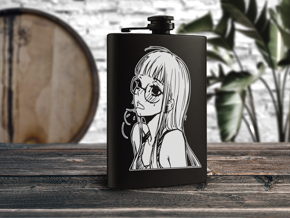 Glasses Are A Target Engraved Hip Flask
