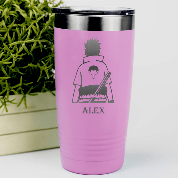 Pink Anime Tumbler With Best Friend Walking Design