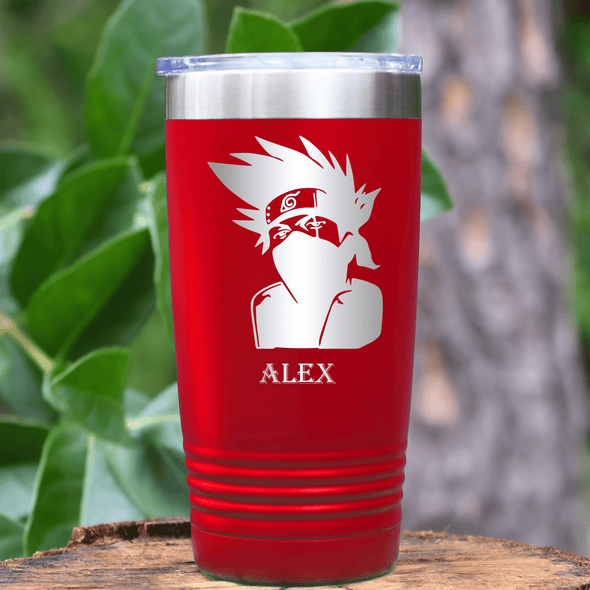 Red Anime Tumbler With Best Senpai Design