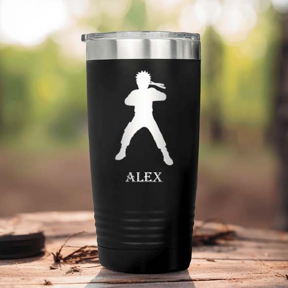 Black Anime Tumbler With Chi Stance Design
