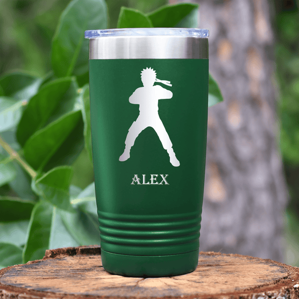 Green Anime Tumbler With Chi Stance Design