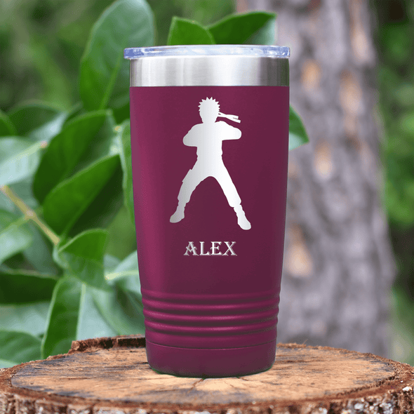Maroon Anime Tumbler With Chi Stance Design