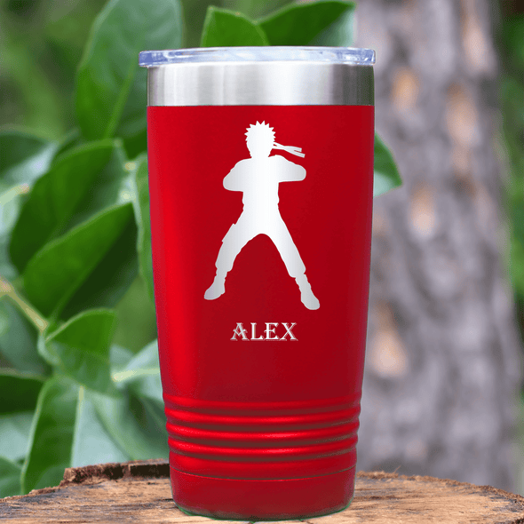 Red Anime Tumbler With Chi Stance Design