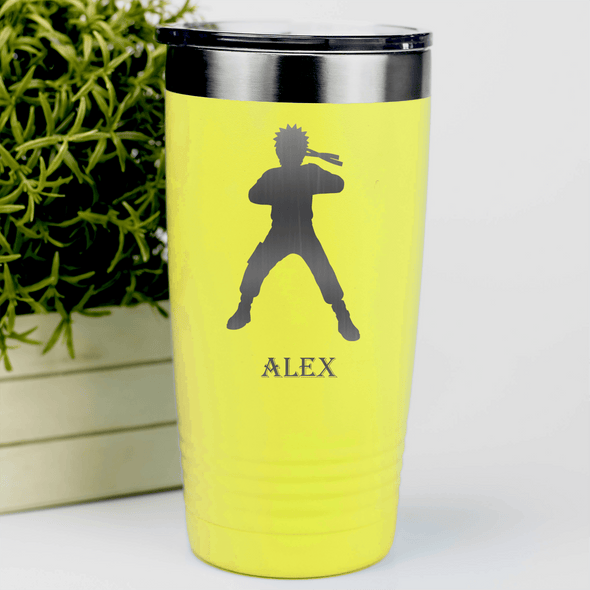 Yellow Anime Tumbler With Chi Stance Design