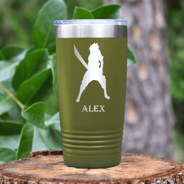 Military Green Anime Tumbler With Come At Me Bro Design
