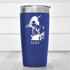 Blue Anime Tumbler With Cool Guy Silhouette Design