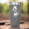 Grey Anime Tumbler With Cool Guy Silhouette Design