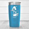 Light Blue Anime Tumbler With Cool Guy Silhouette Design