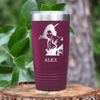 Maroon Anime Tumbler With Cool Guy Silhouette Design
