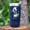 Navy Anime Tumbler With Cool Guy Silhouette Design