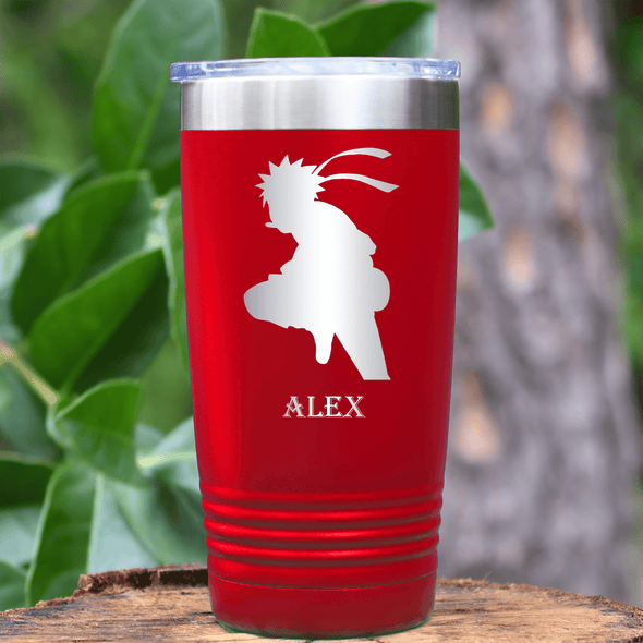 Red Anime Tumbler With Dashing Stance Design