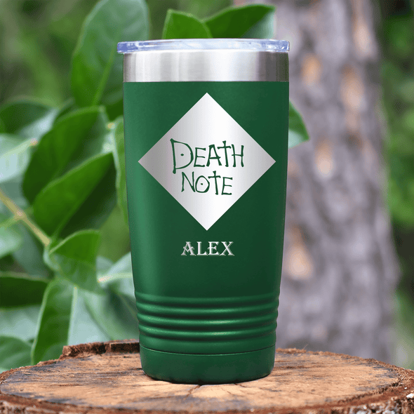 Green Anime Tumbler With Death Note Design