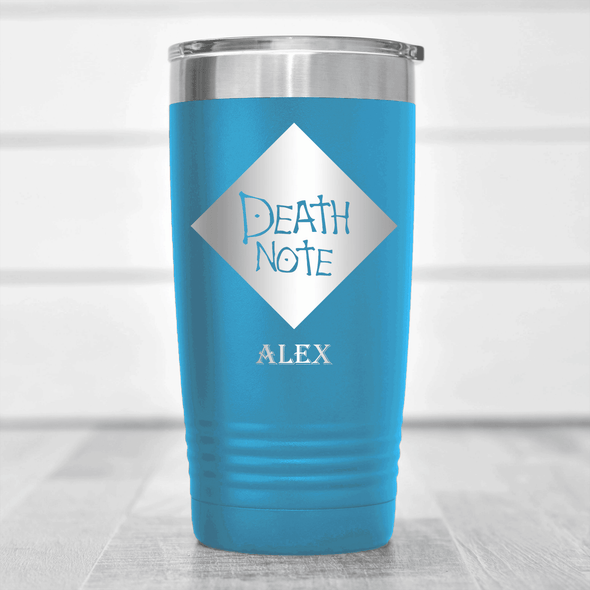 Light Blue Anime Tumbler With Death Note Design