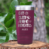 Maroon Anime Tumbler With Eat Sleep Anime Design