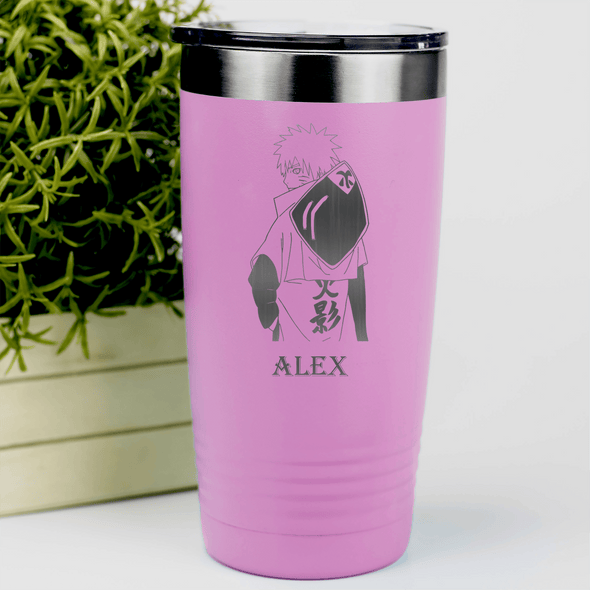 Pink Anime Tumbler With Fast As Lightening Design