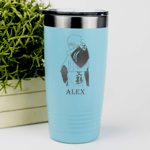 Teal Anime Tumbler With Fast As Lightening Design