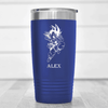 Blue Anime Tumbler With Fighting Master Design