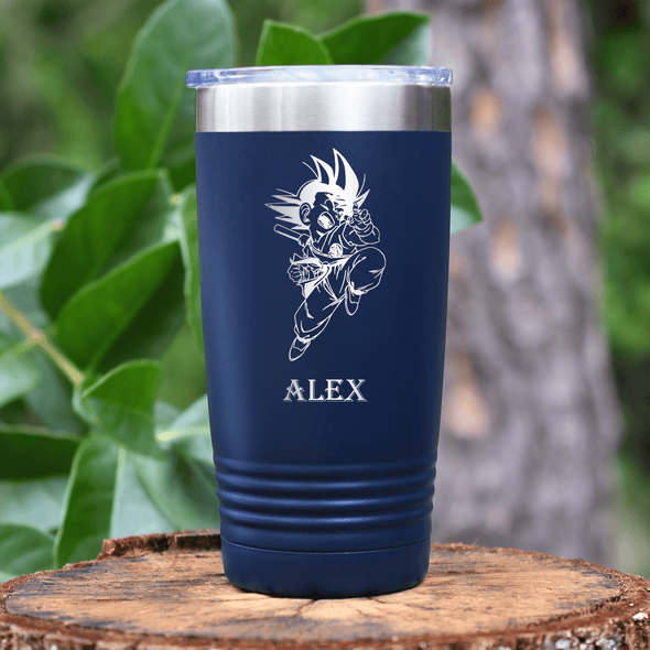 Navy Anime Tumbler With Fighting Master Design