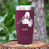 Maroon Anime Tumbler With Fighting Ready Stance Design