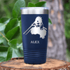 Navy Anime Tumbler With Fighting Ready Stance Design