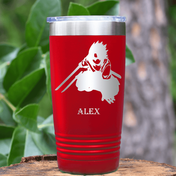 Red Anime Tumbler With Fighting Ready Stance Design