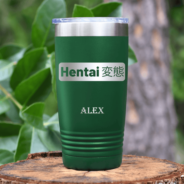 Green Anime Tumbler With Hentai For Me Design