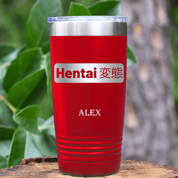 Red Anime Tumbler With Hentai For Me Design