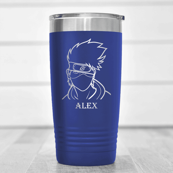 Blue Anime Tumbler With Im Not Smiling Design