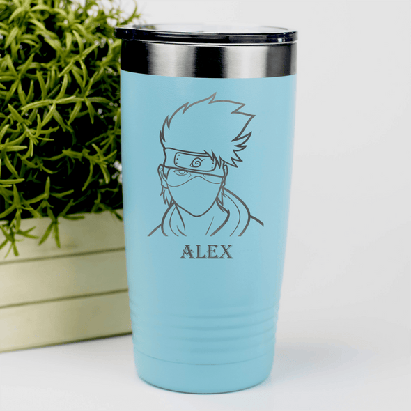 Teal Anime Tumbler With Im Not Smiling Design