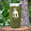 Military Green Anime Tumbler With Leaf Champion Design