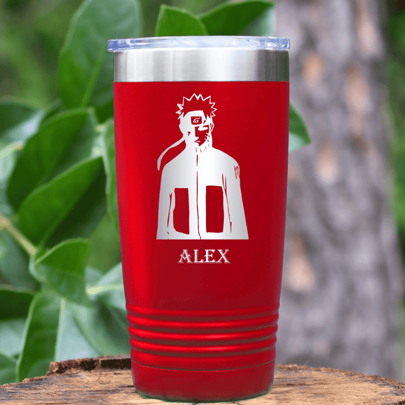 Red Anime Tumbler With Leaf Champion Design