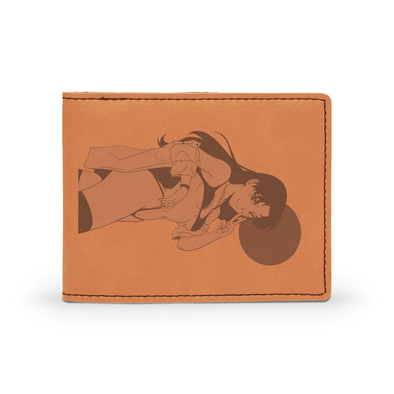 Engraved Beach Girl Leather Wallet