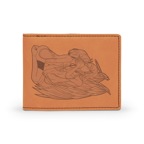 Engraved Angel & Devil Leather Wallet