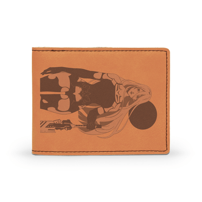 Engraved Female Warrior Leather Wallet