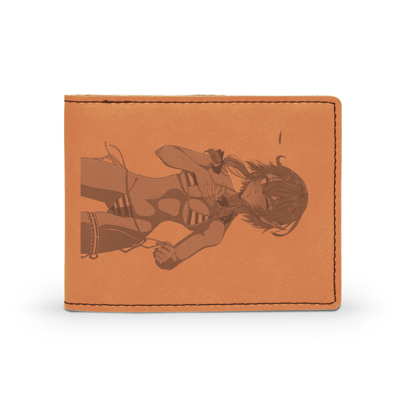 Engraved Anime Elf Bikini Girl Leather Wallet
