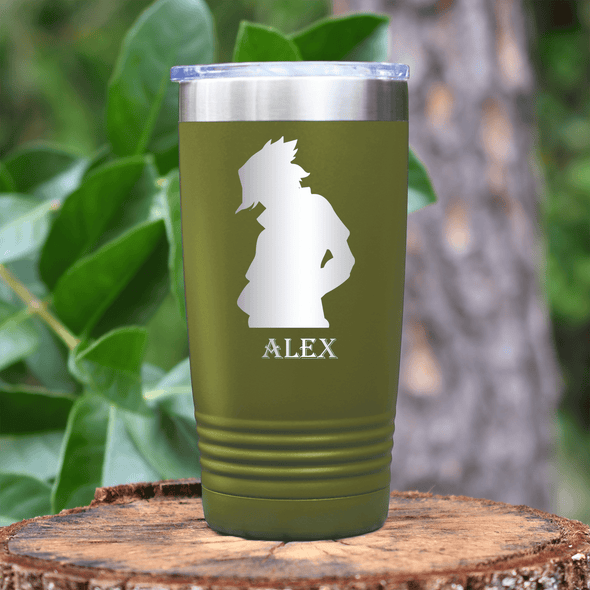 Military Green Anime Tumbler With Looking Cool Design