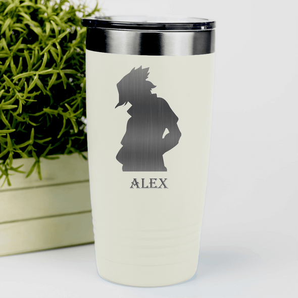 White Anime Tumbler With Looking Cool Design
