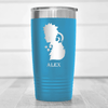 Light Blue Anime Tumbler With Looking Tough Design