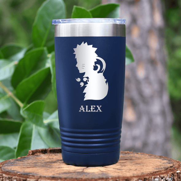 Navy Anime Tumbler With Looking Tough Design