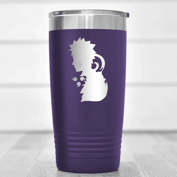 Purple Anime Tumbler With Looking Tough Design