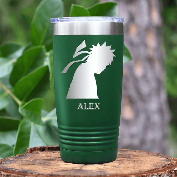 Green Anime Tumbler With Looking Away Design