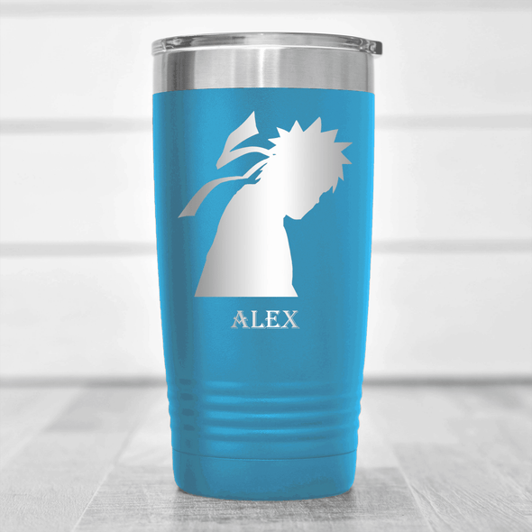 Light Blue Anime Tumbler With Looking Away Design