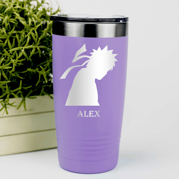 Light Purple Anime Tumbler With Looking Away Design