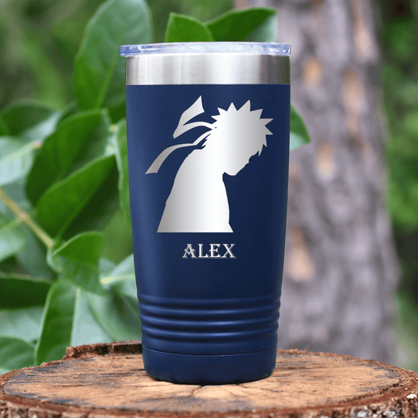 Navy Anime Tumbler With Looking Away Design