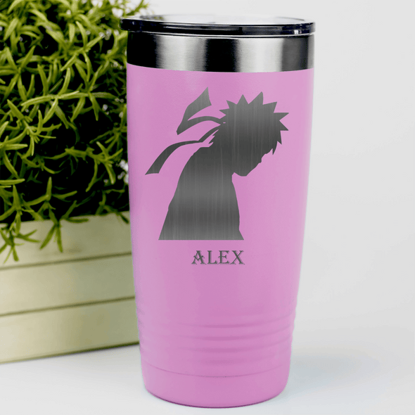 Pink Anime Tumbler With Looking Away Design