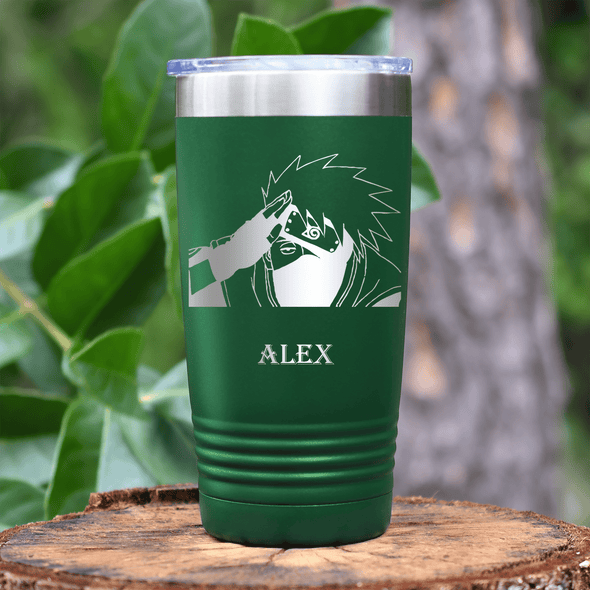 Green Anime Tumbler With Ninja Senpai Design